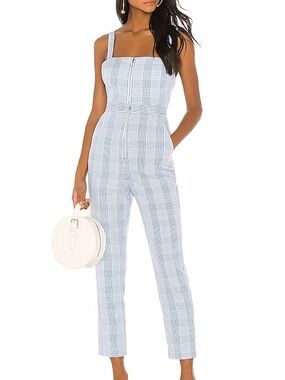Lovers and Friends Blue Gingham Alisha Jumpsuit